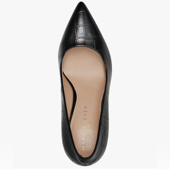 Marc Fisher LTD Genni Croc-Embossed Pointed-Toe Pumps new in box size 6.5M - Picture 2 of 11